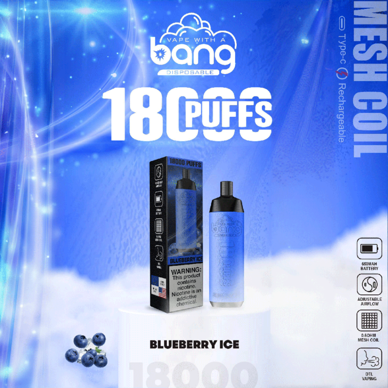 Bang Crown Bar 18000 18K Puffs Disposable Vape BLUEBERRY ICE