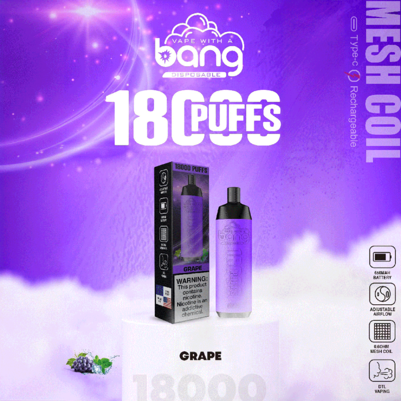 Bang Crown Bar 18000 18K Puffs Disposable Vape GRAPE