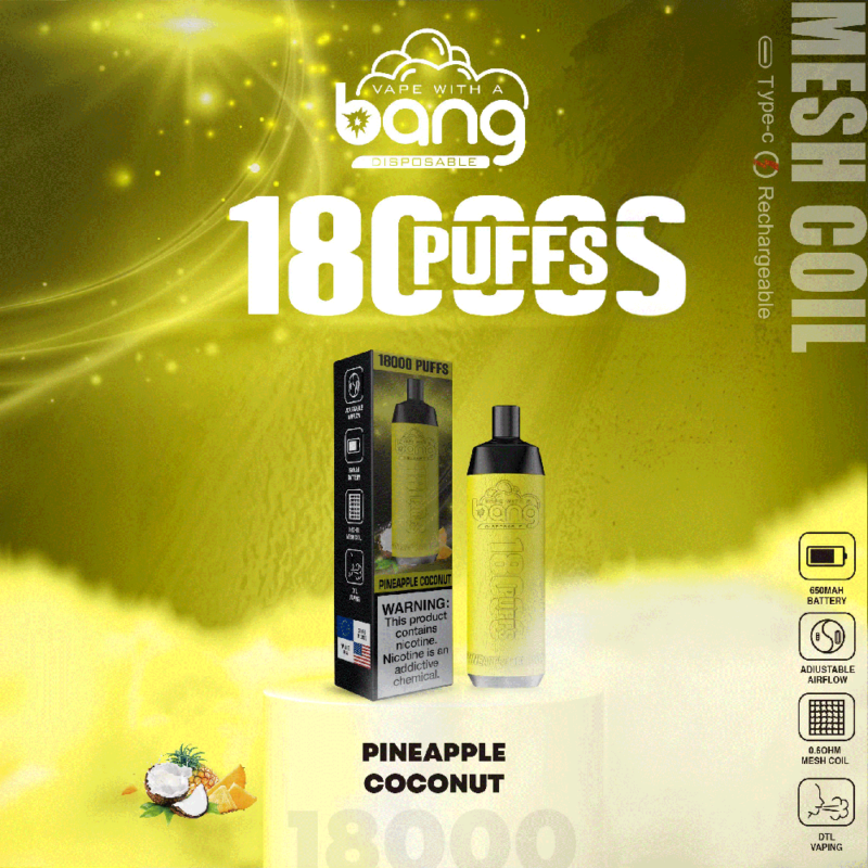 Bang Crown Bar 18000 18K Puffs Disposable Vape PINEAPPLE COCONUT