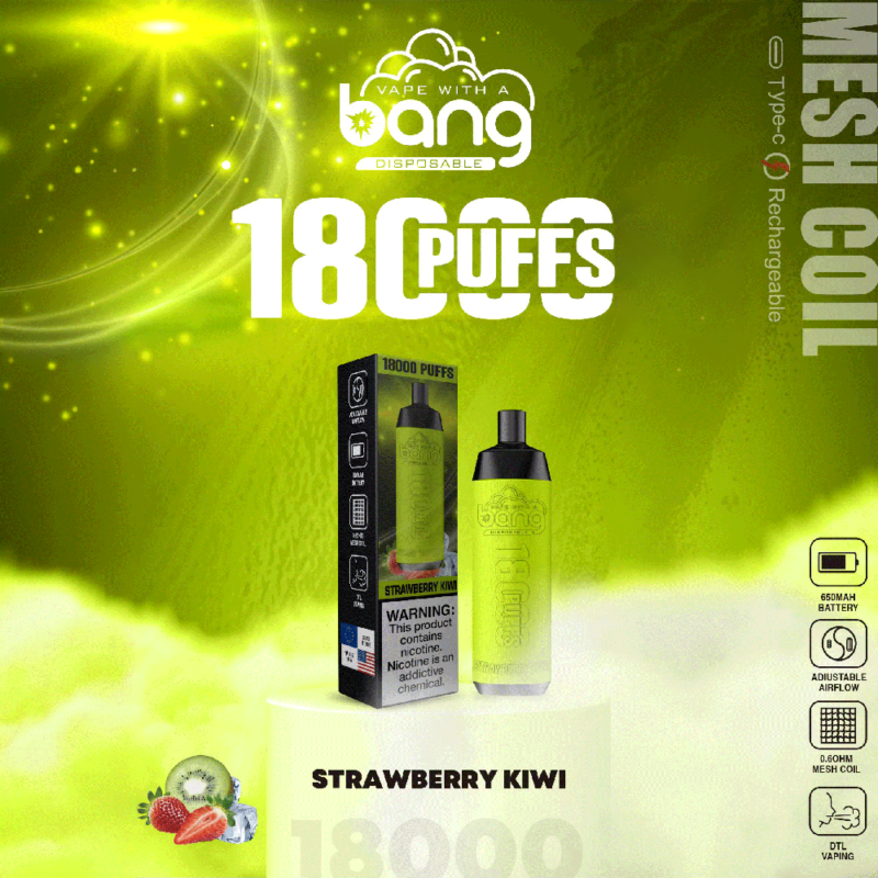 Bang Crown Bar 18000 18K Puffs Disposable Vape STRAWBERRY KIW