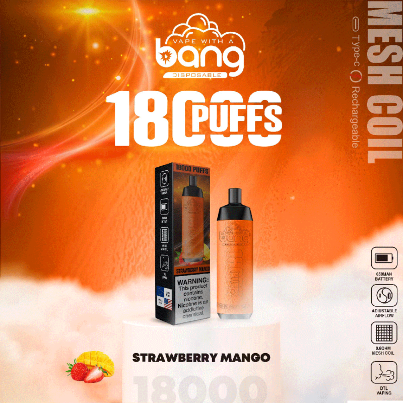 Bang Crown Bar 18000 18K Puffs Disposable Vape STRAWBERRY MANGO