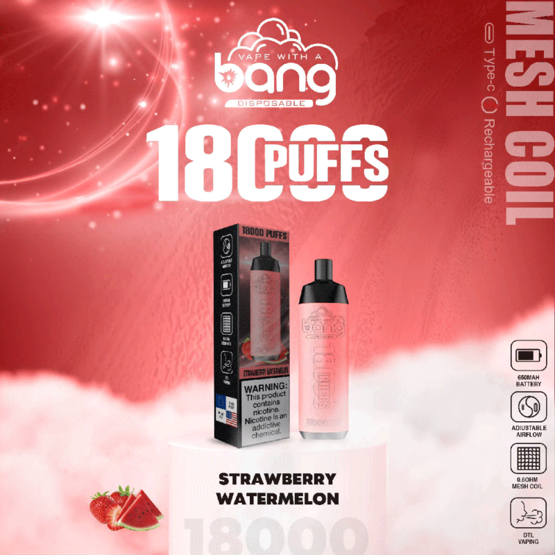 Bang Crown Bar 18000 18K Puffs Disposable Vape STRAWBERRY WATERMELON