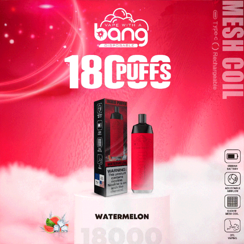 Bang Crown Bar 18000 18K Puffs Disposable Vape WATERME LON