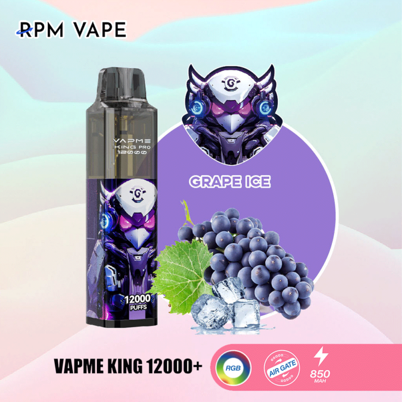 VAPME King Pro 12000 Puffs | GRAPE ICE | Rpm Vape