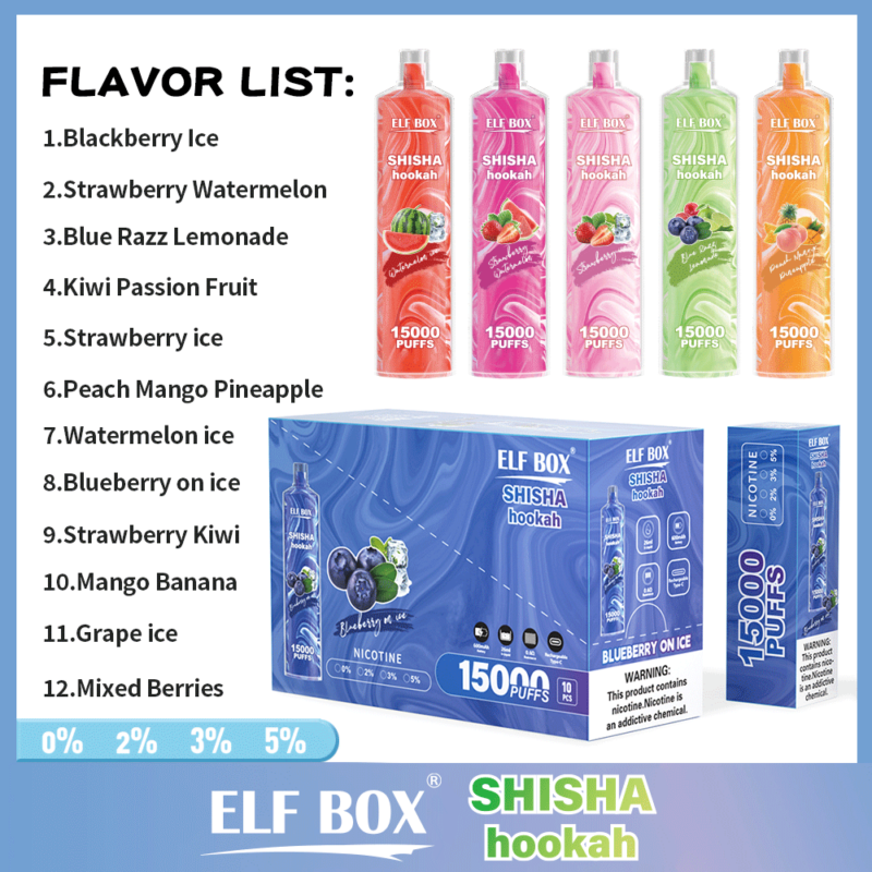 ELf BOX Shisha Wasserpfeife LS15000 Puffs Geschmack