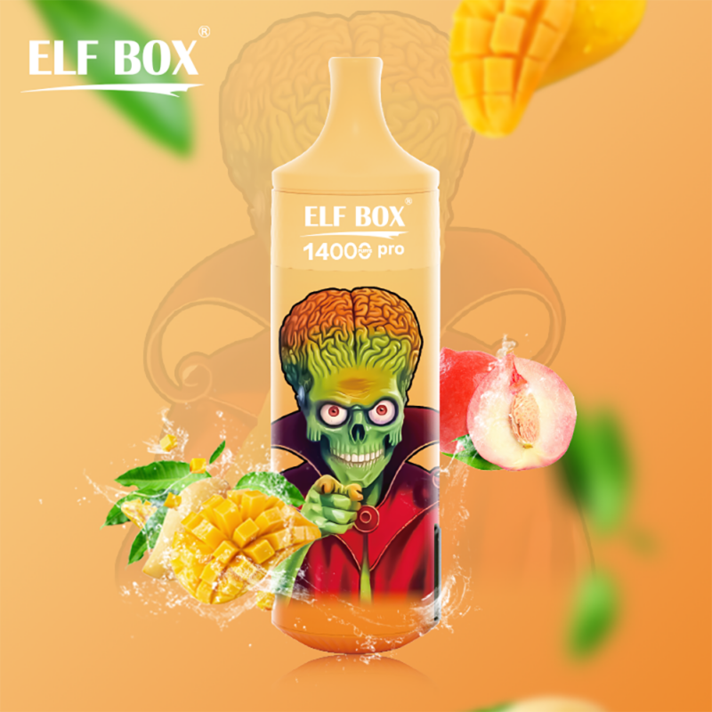 elf box rgb 14000 pro jetable e cigarette peach mango