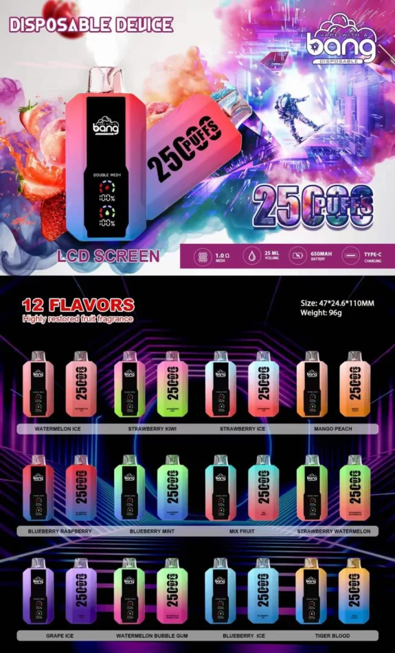 Bang 25000 25K Puffs LCD Disposable E-Cigarettes
