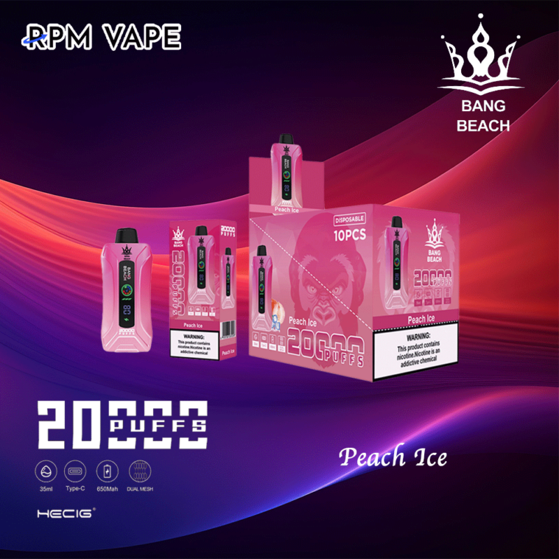 Popular Bang Beach 20000 Puffs Plus Wholesale E-Cigarette OEM Peach-Ice