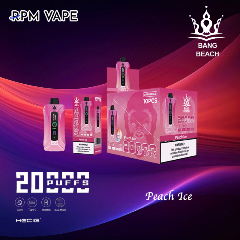 Cigarrillo electrónico al por mayor Bang Beach 20000 Puffs Plus OEM Peach-Ice