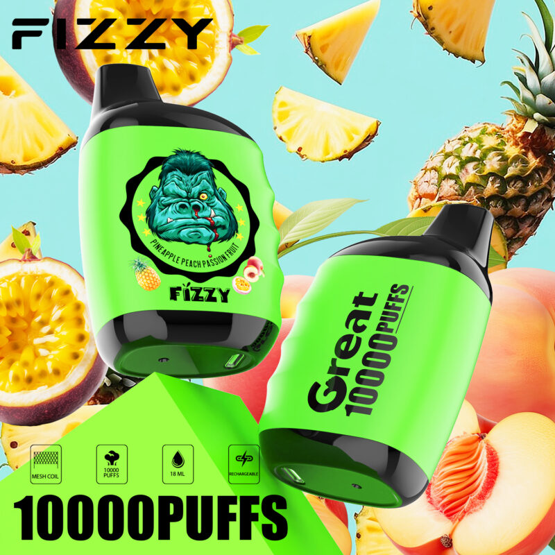 Fizzy GREAT 10000 Puffs Pineapple-Peach-Passion-Fruit