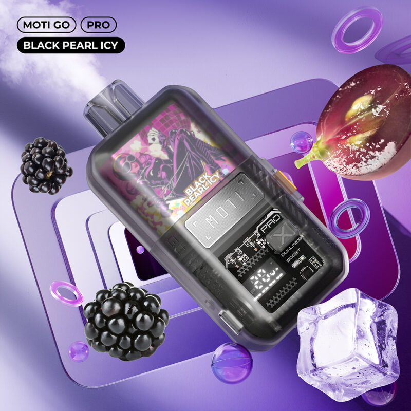 Moti Go Pro 12000 Puffs Zwart-Parel-IJs