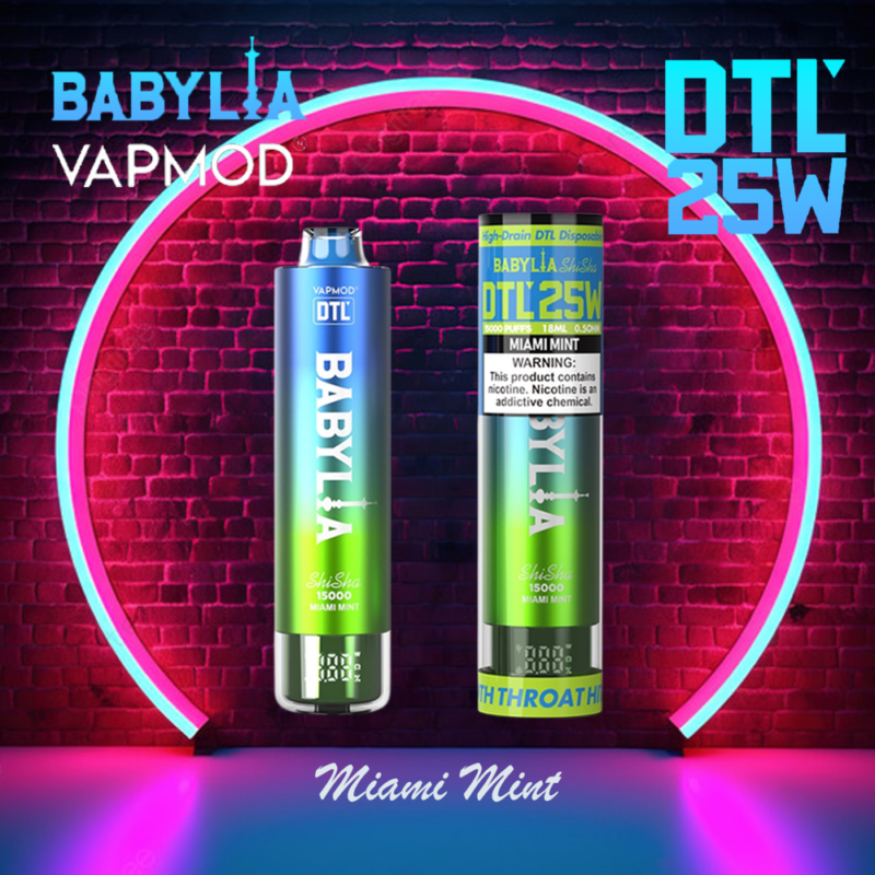 vapmod babylia shisha 15000puffs miami mint