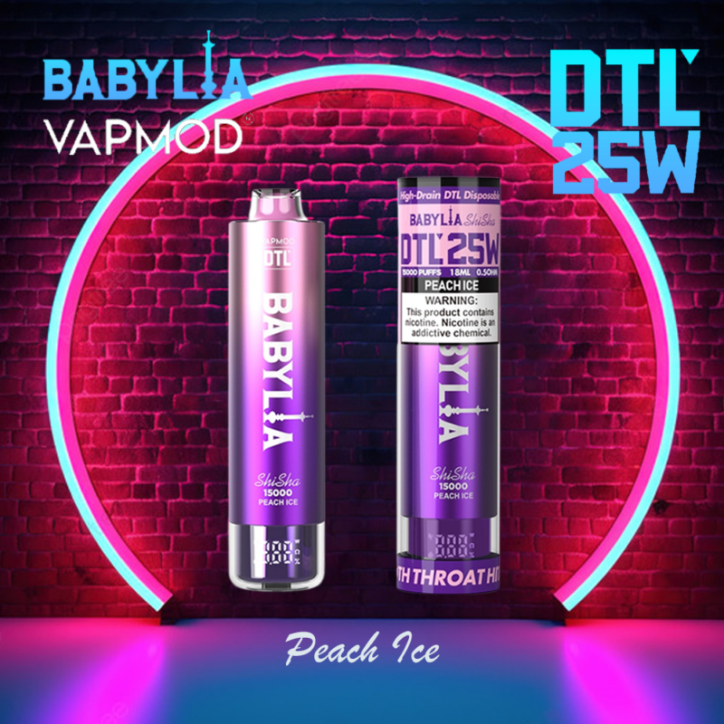 vapmod babylia shisha 15000puffs peach ice