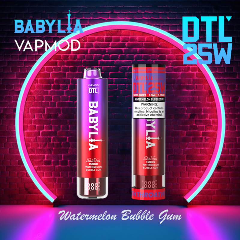 vapmod babylia shisha 15000puffs vattenmelon tuggummi