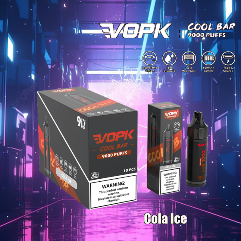 Cigarrillo electrónico Vopk Cool Bar de 9000 bocanadas y 9k con cola y hielo
