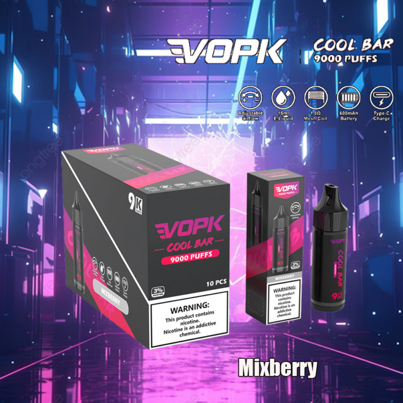 Vopk cool bar 9000 inhalaciones 9k e cigarrillo mixberry