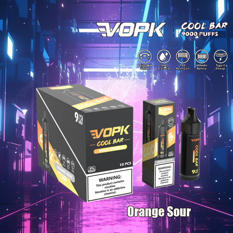 Vopk Cool Bar 9000 inhalaciones 9k cigarrillo electrónico naranja amargo