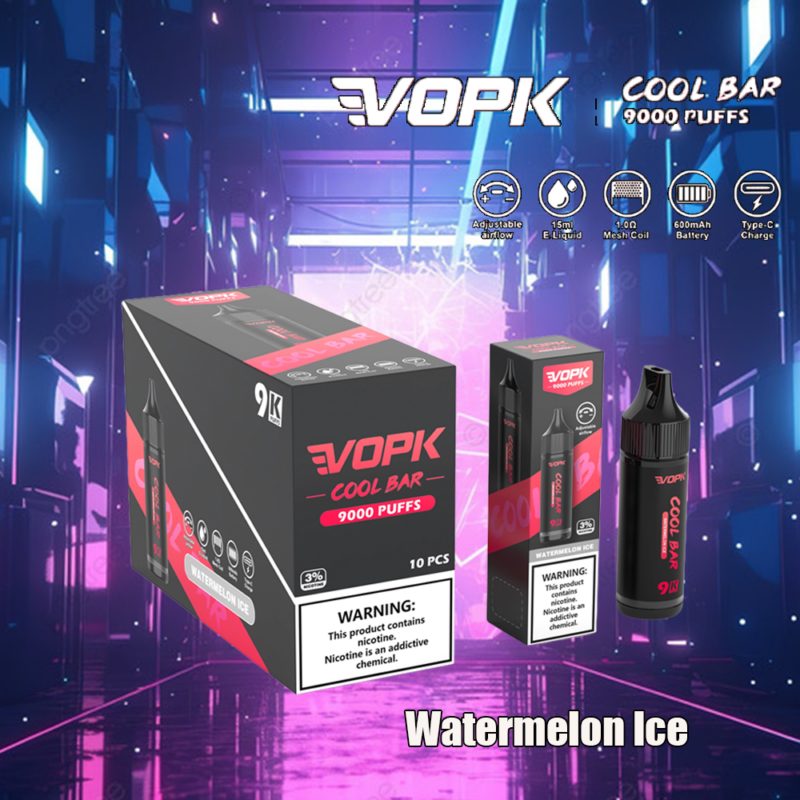 Cigarrillo electrónico vopk cool bar 9000 bocanadas 9k sandía-hielo