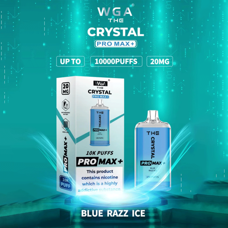 WGA vape Crystal Pro Max Extra 10000 Puffs Bleu-Razz-Ice