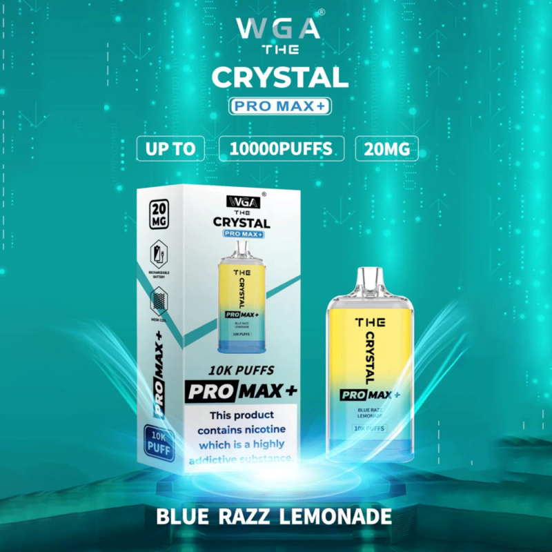 WGA vape Crystal Pro Max Extra 10000 Puffs Bleu-Razz-Limonade