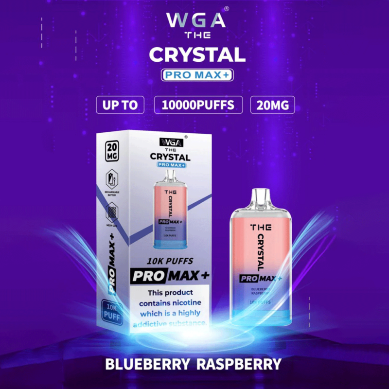 WGA vape Crystal Pro Max Extra 10000 Puffs Myrtille-Framboise