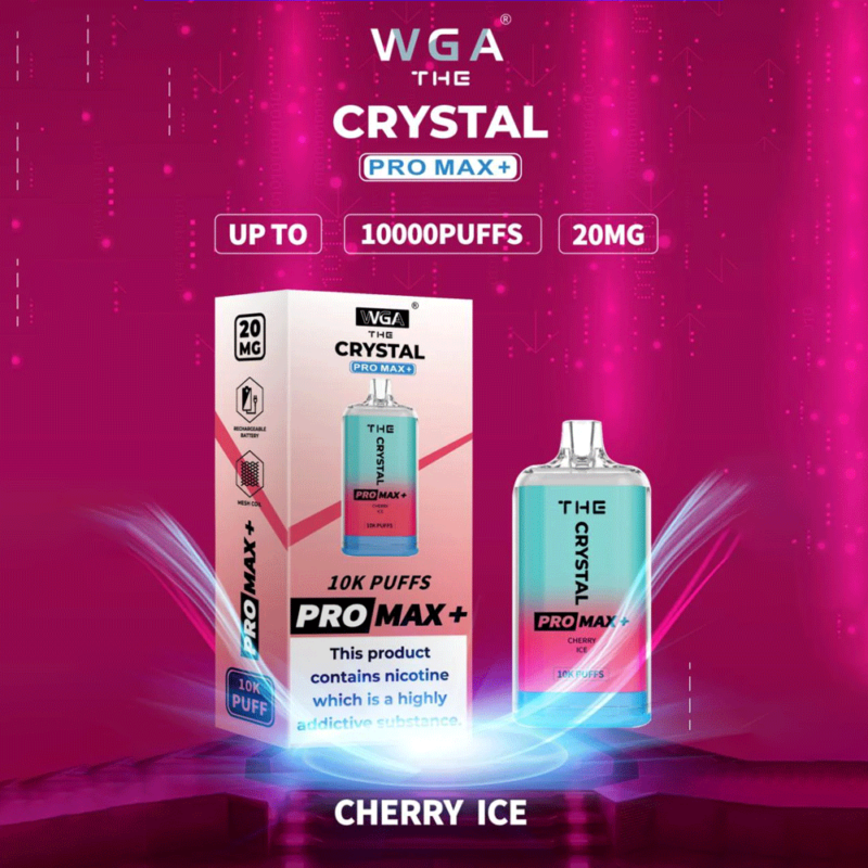 WGA vape Crystal Pro Max Extra 10000 Puffs Cerise-Glace