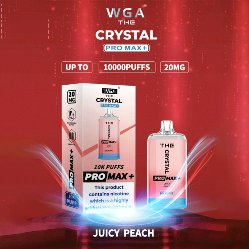 WGA vape Crystal Pro Max Extra 10000 Puffs Juicy-Pêche