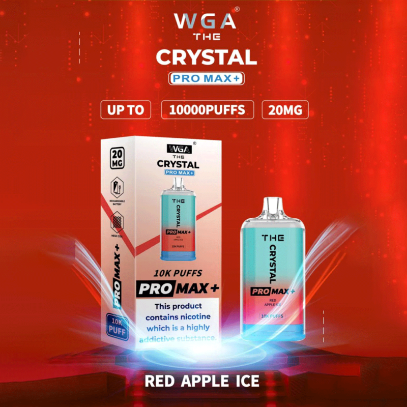 WGA vape Crystal Pro Max Extra 10000 Puffs Rouge-Pomme-Glace