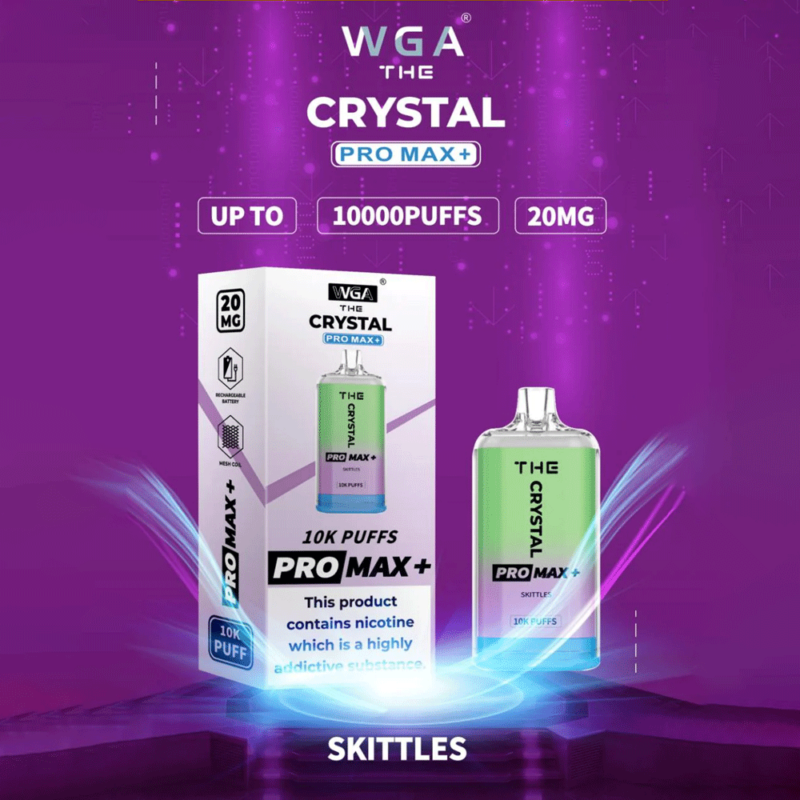 WGA vape Crystal Pro Max Extra 10000 bouffées Skittles