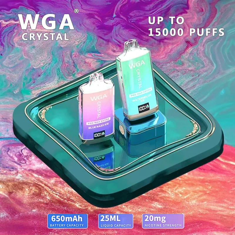 Vapeador WGA Crystal Pro Max Extra 15000 bocanadas