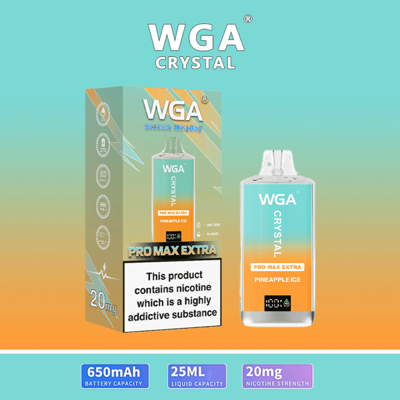 Caja de 15000 bocanadas extra con vaporizador WGA Crystal Pro Max