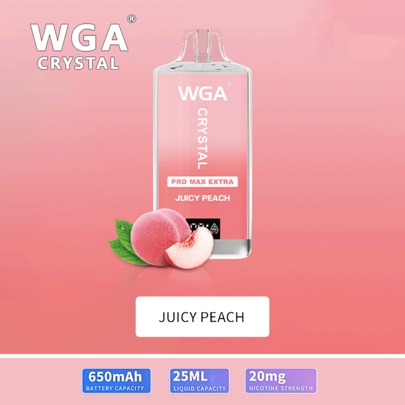 WGA Vape Crystal Pro Max Extra 15000 bocanadas Melocotón jugoso