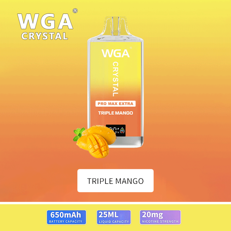 Vapeador WGA Crystal Pro Max Extra de 15 000 bocanadas con triple mango